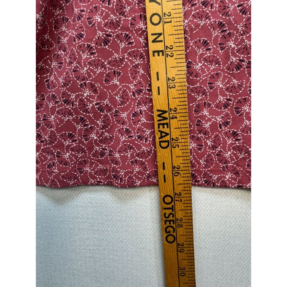 Cj Banks Womens V-Neck 3/4 Sleeve Top Blouse Size X Rose Patterned Casual - Picture 5 of 10